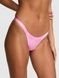 Трусики-стринги женские хлопковые PINK Victoria's Secret Logo Cotton Shine Micro Thong Panty розовые  3vl-2f6-iqw фото 1