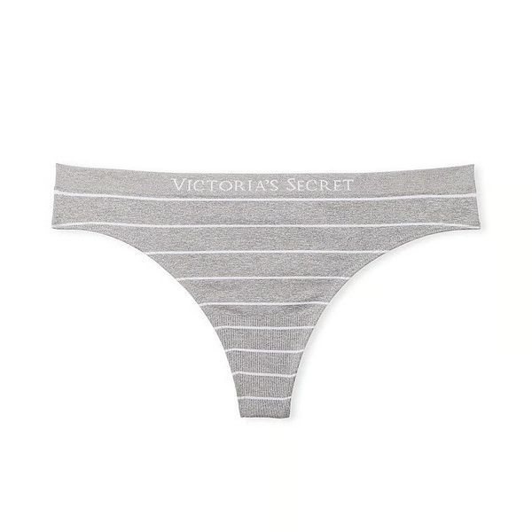 Трусики-стрінги жіночі з мікрофібри Victoria's Secret Seamless Thong Panty сірі p55-use-3gb фото