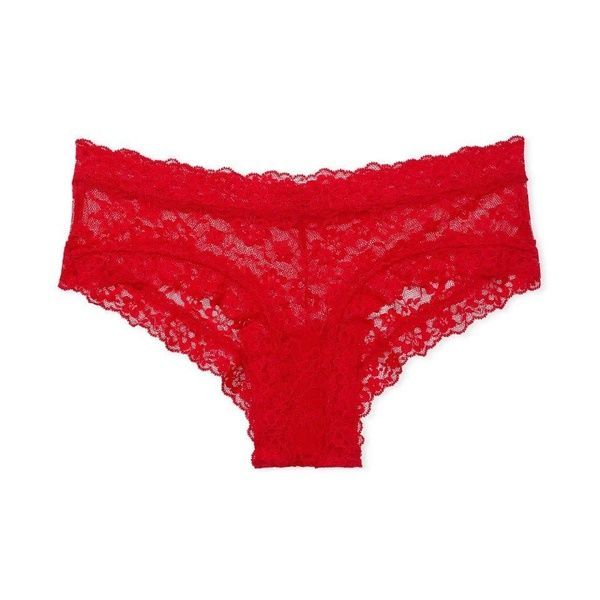 Трусики-чики женские кружевные Victoria's Secret Lace-Up Cheeky Panty красные 33z-zzy-mrr фото