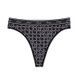 Трусики-стрінги з високою посадкою PINK Victoria's Secret Logo Cotton High-Waist Thong Panty чорні no2-y7n-cla фото 1