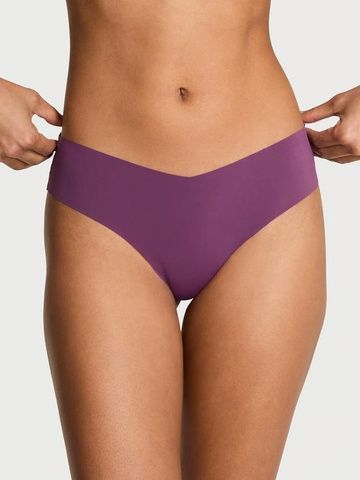 Трусики-стринги женские бесшовные Victoria's Secret No-Show Plaid Mesh Thong Panty фиолетовые ncu-c5l-qc9 фото