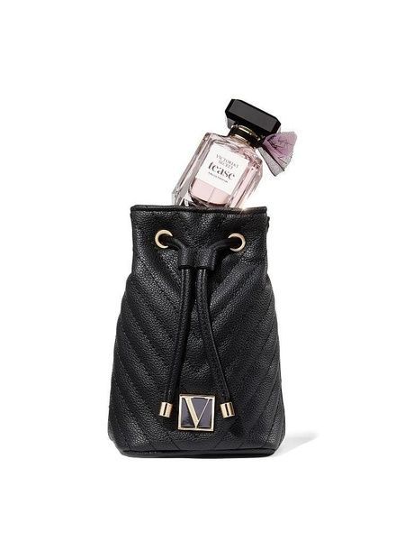 Сумка-мешочек черная V-Quilt Perfume Pouch Victoria's Secret 056-115 фото