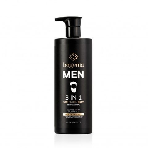 Мужское средство Man 3 in 1 (шампунь, гель для душа и умывания) Hair Face Body Wash Bogenia BG450 №001 500 мл 052-8c0 фото