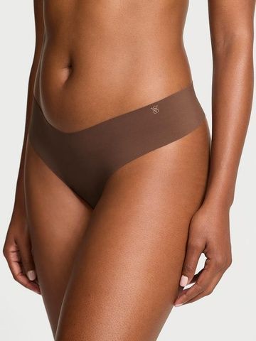 Трусики-стринги женские бесшовные Victoria's Secret No-Show Thong Panty коричневые  3n4-orm-flf фото