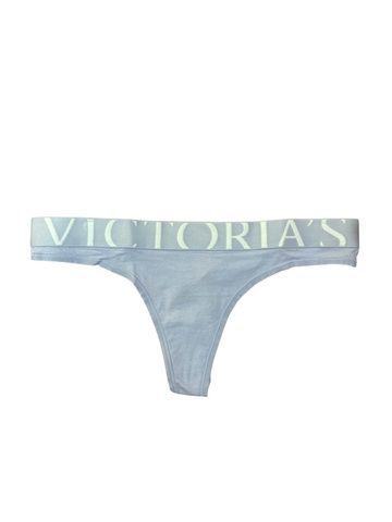Трусики-стринги женские хлопковые с логотипом Victoria's Secret Exploded Logo Cotton Thong сиреневые  ru9-9ye-4av фото
