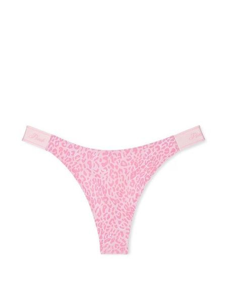 Трусики-стринги женские хлопковые PINK Victoria's Secret Logo Cotton High-Leg Thong розовые m5p-1be-4ft фото