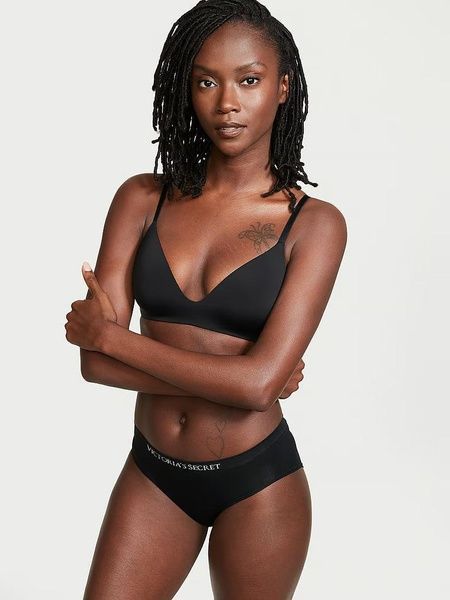 Трусики-хипстер женские с микрофибры Victoria's Secret Seamless Hiphugger Panty черные n3m-siu-8gi фото