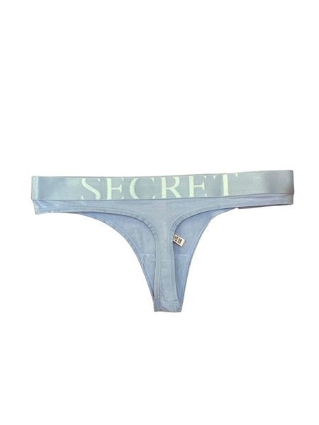 Трусики-стринги жіночі бавовняні з логотипом Victoria's Secret Exploded Logo Cotton Thong бузкові  ru9-9ye-4av фото