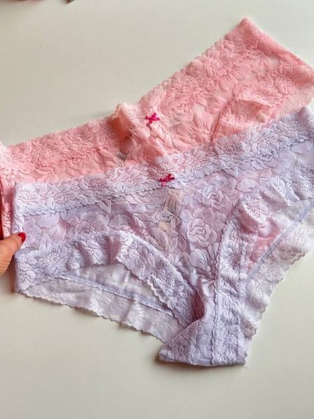 Трусики-чики женские кружевные Victoria's Secret Lace-Up Cheeky Panty пудровые ufo-x5m-qq8 фото
