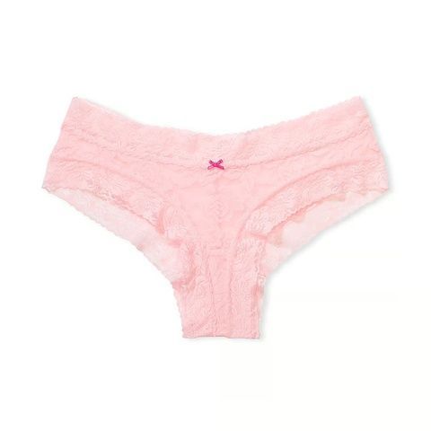 Трусики-чики женские кружевные Victoria's Secret Lace-Up Cheeky Panty пудровые ufo-x5m-qq8 фото