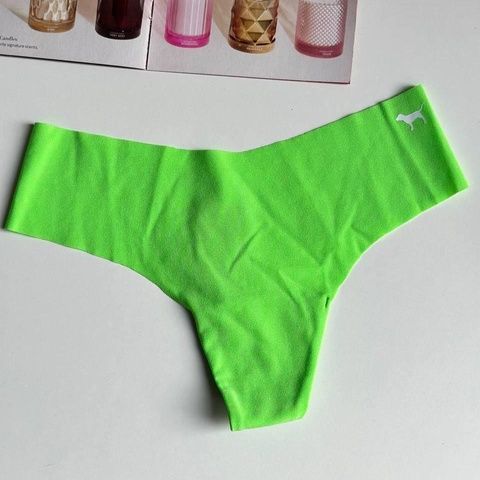 Трусики-стринги женские бесшовные PINK Victoria's Secret No-Show Thong Panty салатовые 6t2-wln-w6f фото