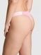 Трусики-стринги женские хлопковые PINK Victoria's Secret Logo Cotton High-Leg Thong розовые m5p-1be-4ft фото 3