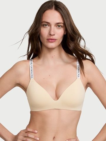 Бюстгальтер без пуш-ап Victoria's Secret Lightly-Lined Wireless Bra бежевый 32B(70B) xjq-yzq-g43 фото