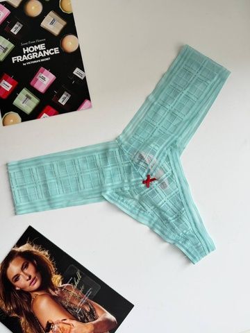 Трусики-стринги женские Victoria's Secret Lace Thong Panty зеленые 258-q7v-jaq фото