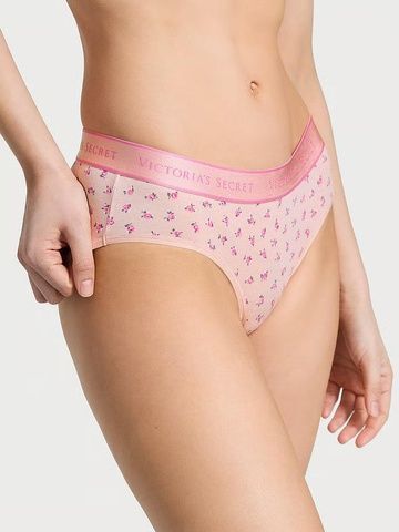 Трусики-хипстер женские Victoria's Secret Logo Cotton Hiphugger Panty розовые e6l-hjd-rn4 фото