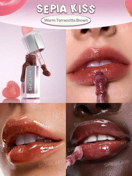 Блеск для губ Sheglam Glass Lock Air Gloss (555 Sepia Kiss) 3,4 мл 7c6-343 фото