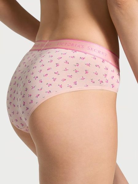 Трусики-хіпстер жіночі Victoria's Secret Logo Cotton Hiphugger Panty&nbsp;рожеві e6l-hjd-rn4 фото