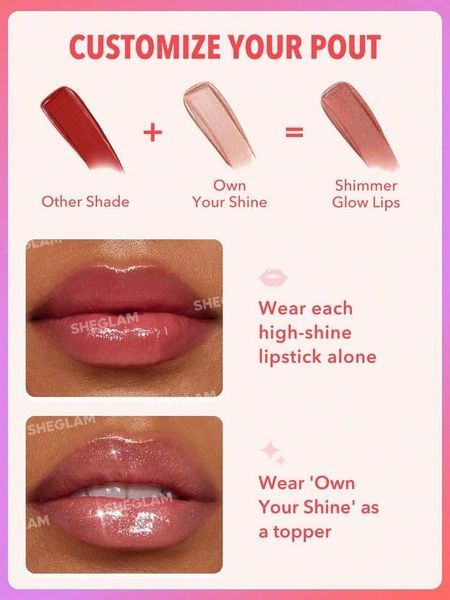 Помада для губ глянцевая Sheglam Mirror Kiss High-Shine Lipstick 2.9 г That's Fierce ykx-75m-u6a фото