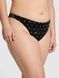 Трусики-стрінги бавовняні PINK Victoria's Secret Logo Cotton High-Leg Thong Panty чорні nqr-cx1-55y фото 3