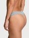 Трусики-стринги хлопковые Victoria's Secret Cotton Lace-Waist Thong Panty серые e5a-hfe-kga фото 2