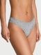 Трусики-стринги хлопковые Victoria's Secret Cotton Lace-Waist Thong Panty серые e5a-hfe-kga фото 1