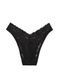 Трусики-бразиліана жіночі мереживні PINK Victoria's Secret Wink V-Front Brazilian Panty чорні ygq-47x-fgm фото 3