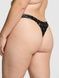 Трусики-стрінги бавовняні PINK Victoria's Secret Logo Cotton High-Leg Thong Panty чорні nqr-cx1-55y фото 2
