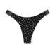 Трусики-стринги женские хлопкове PINK Victoria's Secret Logo Cotton High-Leg Thong черные lx3-u34-xum фото 1