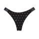 Трусики-стрінги бавовняні PINK Victoria's Secret Logo Cotton High-Leg Thong Panty чорні nqr-cx1-55y фото 1