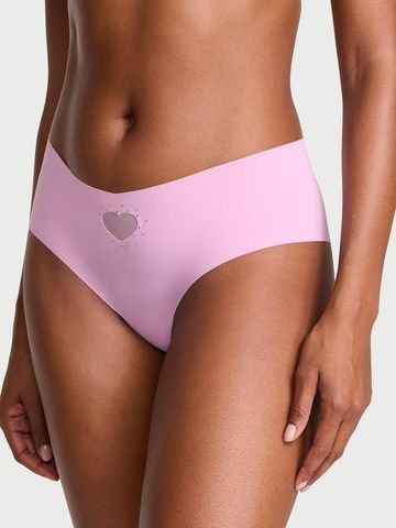 Трусики-чики женские бесшовные Victoria's Secret Heart Cut-Out Cheeky Panty пудровые ksq-ayf-ry0 фото