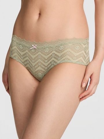 Трусики-чики женские кружевные Victoria's Secret PINK Wink Cheeky Panty зеленые 2o1-r64-yhb фото