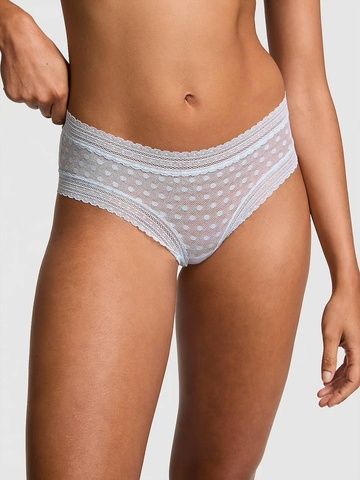 Трусики-чики женские кружевные PINK Victorias Secret Wink Cheeky Panty голубые k9h-stl-8dq фото