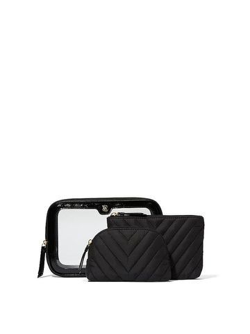 Косметичка 3 в 1 черная Victoria's Secret 3-Piece Makeup Bag a46-ac5 фото