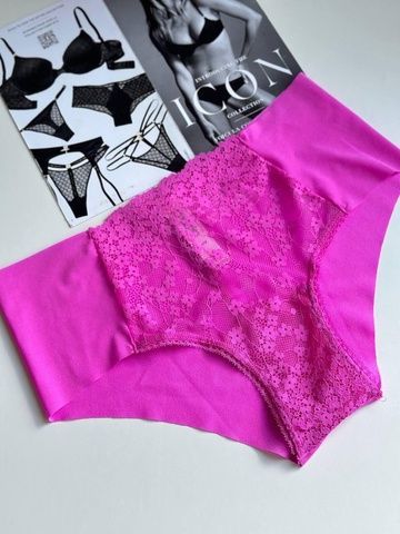 Трусики-чики женские бесшовные с кружевом PINK Victoria's Secret розовые nbq-bjs-su8 фото
