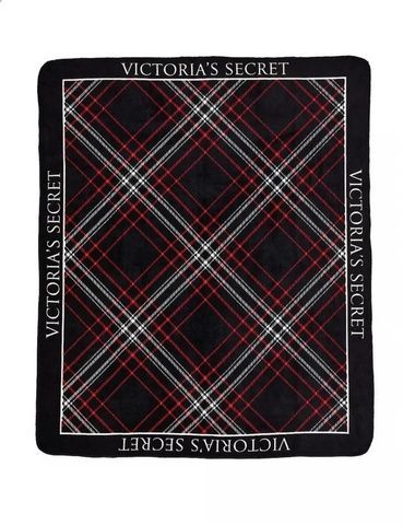 Плед черный в клетку Victoria's Secret Cozy-Fleece Blanket 27217200 фото