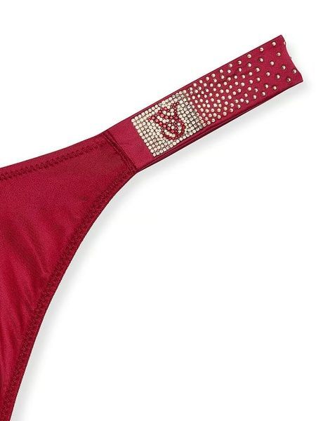 Трусики-стринги женские со стразами Victoria's Secret Shine Strap Thong Panty красные dxz-mxg-4he фото