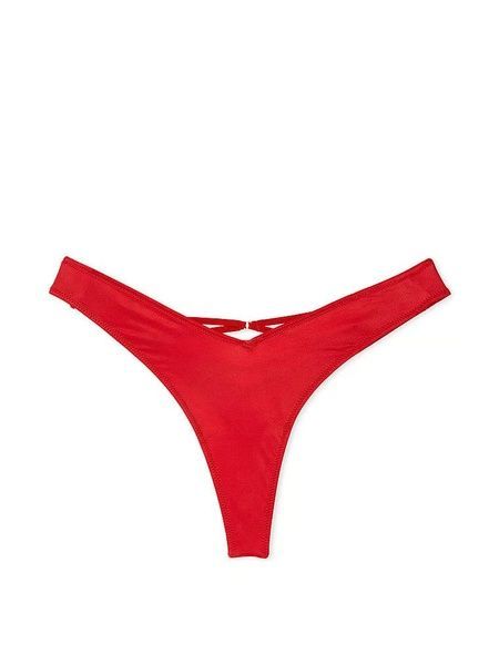 Трусики-стринги женские люксовые Victoria's Secret Strappy Back High-Leg Thong Panty красные wcs-93i-xs7 фото