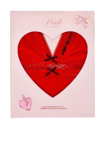 Комплект белья (бралет+трусы) красный Victoria's Secret PINK Limited-Edition PINK Wink vza-ps0-pcl фото