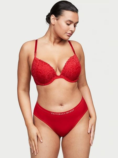 Трусики-хіпстер жіночі з мікрофібри Victoria's Secret Seamless Hiphugger Panty червоні ed1-zi0-ndy фото