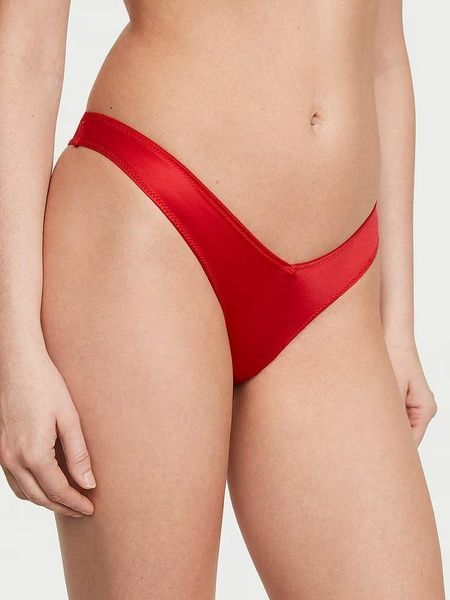 Трусики-стринги женские люксовые Victoria's Secret Strappy Back High-Leg Thong Panty красные wcs-93i-xs7 фото
