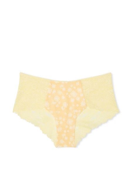 Трусики-чіки жіночі безшовні з мереживом PINK Victoria's Secret No-Show Cheeky Panty жовті 5rm-rb7-dox фото