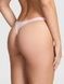 Трусики-стринги женские хлопковые PINK Victoria's Secret Logo Cotton Shine Micro Thong Panty пудровые  tos-rug-1ul фото 2