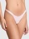 Трусики-стринги женские хлопковые PINK Victoria's Secret Logo Cotton Shine Micro Thong Panty пудровые  tos-rug-1ul фото 1