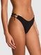Трусики-стринги жіночі бавовняні PINK Victorias Secret Cotton Side-Tie Panty чорні 7nj-d5t-0lj фото 1