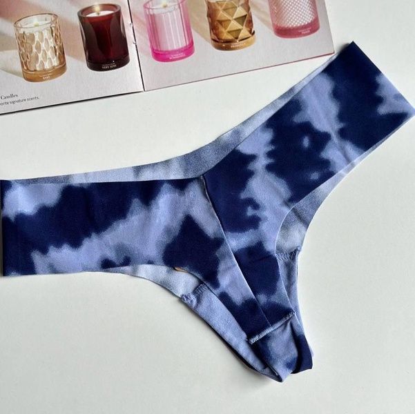 Трусики-стринги женские бесшовные PINK Victoria's Secret No-Show Thong Panty синие hdz-wwo-e32 фото