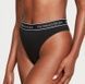 Трусики-стринги с высокой посадкой Victoria's Secret Logo Cotton High-Waist Thong Panty черные itb-dkc-9k4 фото 1