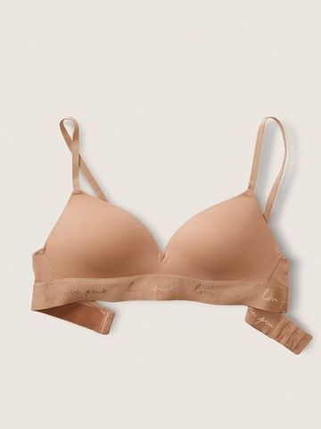 Бюстгальтер с пуш-ап Victoria's Secret Lightly-Lined Wireless Bra бежевый ig4-89k-na1 фото