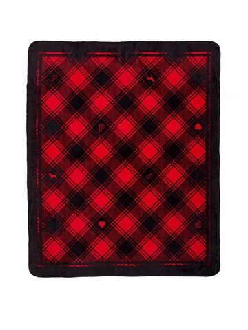 Плед красный в клетку Victoria's Secret Cozy-Fleece Blanket 27217029 фото