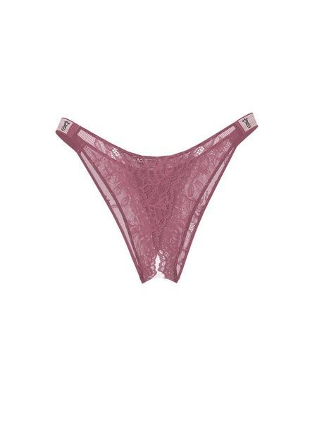Трусики-чіки люксові зі стразами Victoria's Secret Very Sexy Shine Strap Rose Lace Panty пудрові jp5-1dc-4f2 фото