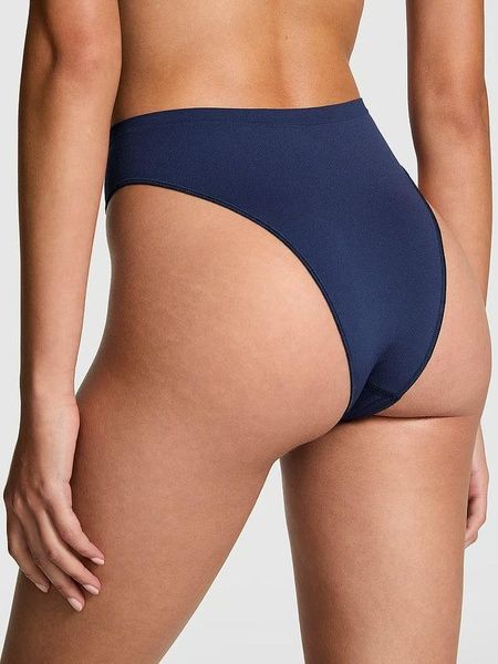 Трусики-бразилиана женские с высокой посадкой PINK Victoria's Secret Seamless Brazilian Panty темно-синие wu8-hg6-f86 фото